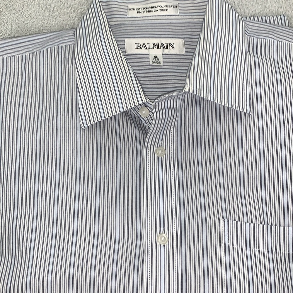 Balmain Dress Shirt Size XL. 60% Cotton, 40% Polyester